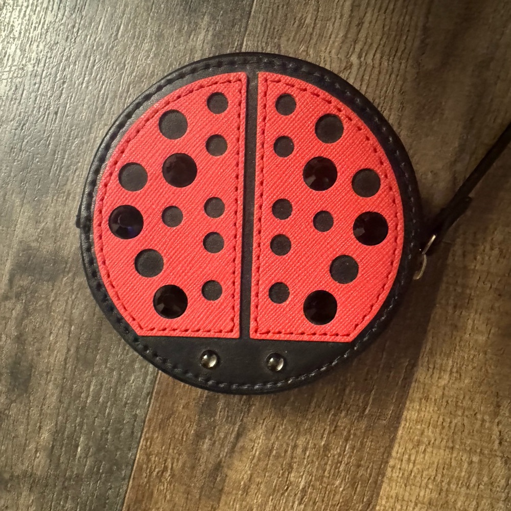 Kate Spade Red and Black Ladybug Key & Card Holder